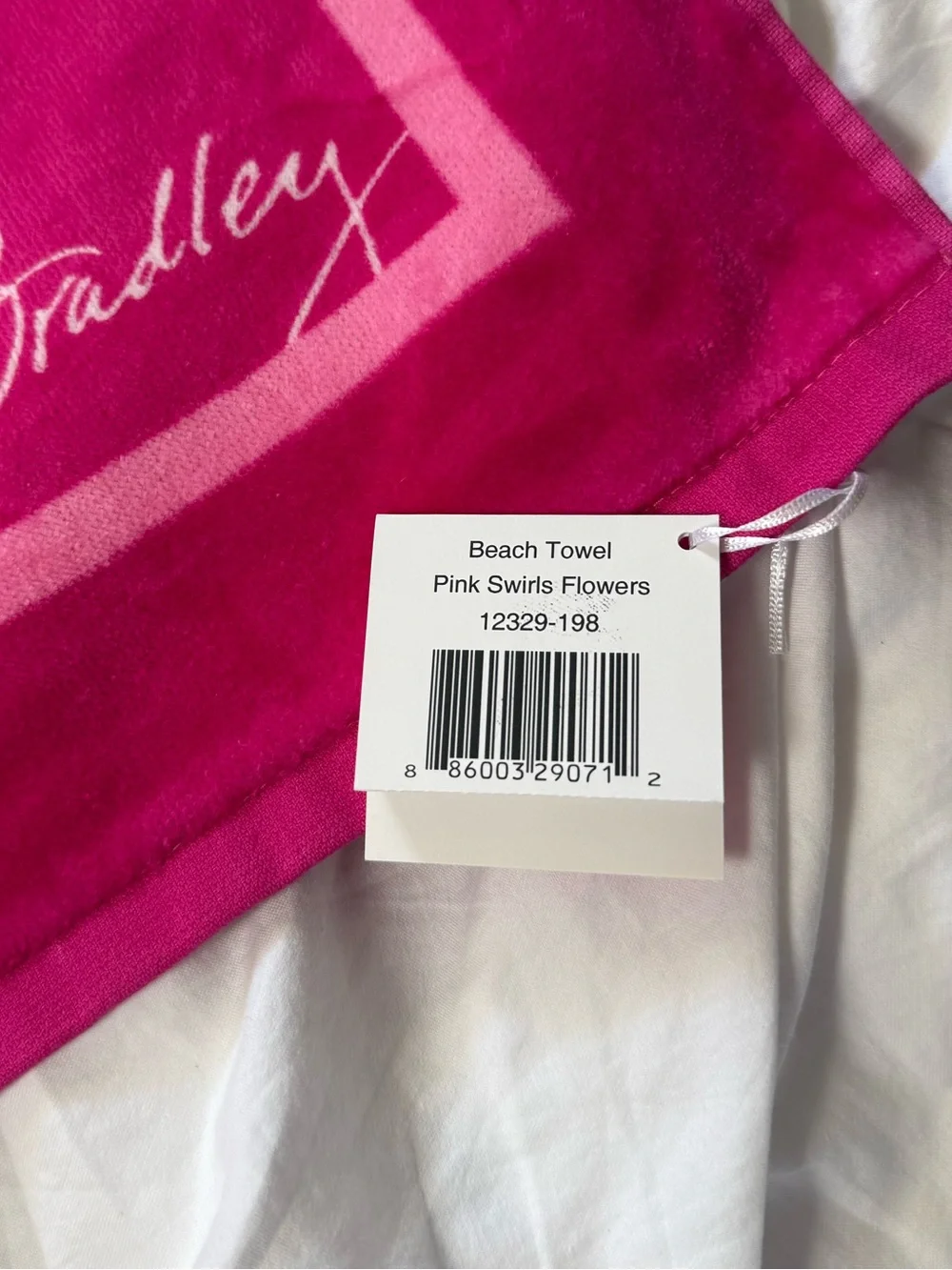 NWT Vera Bradley Pink Swirls Flowers Beach Towel New Retired Pattern